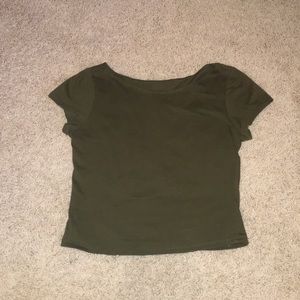 Olive green crop top